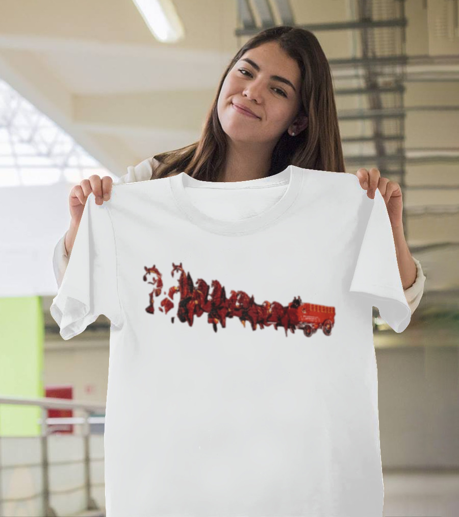 Budweiser Clydesdales Beer Wagon Team Horses T-Shirt