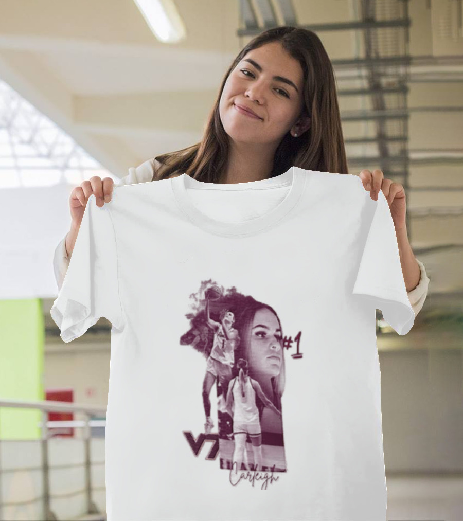 Carleigh Wenzel Virginia Tech Hokies Number 1 Let's Go Hokies Basketball Player VT T-Shirt
