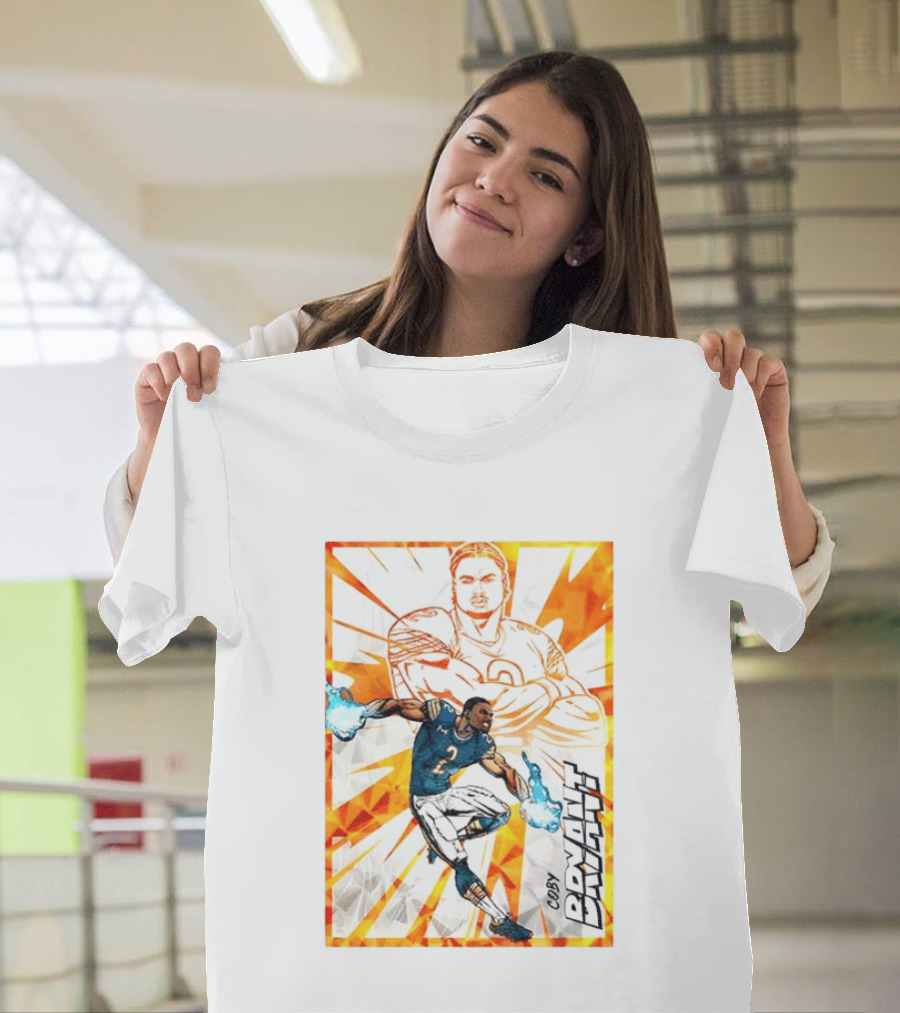 Coby Bryant Seattle Seahawks Football Card Dynamic Illustration With Chicago Bears T-Shirt