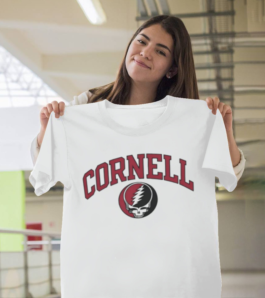 Cornell Football Grateful Dead Skull And Lightning Bolt Collaboration 2026 T-Shirt