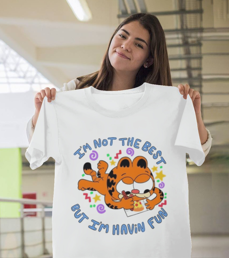 Lasagna Cat Not The Best But Havin' Fun Retro Comic T-Shirt