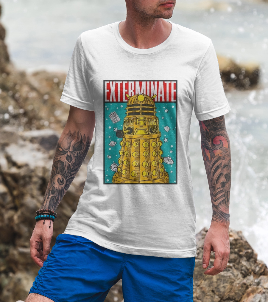 Doctor Who Dalek Exterminate Sci Fi BBC Classic Alien Robot T-Shirt