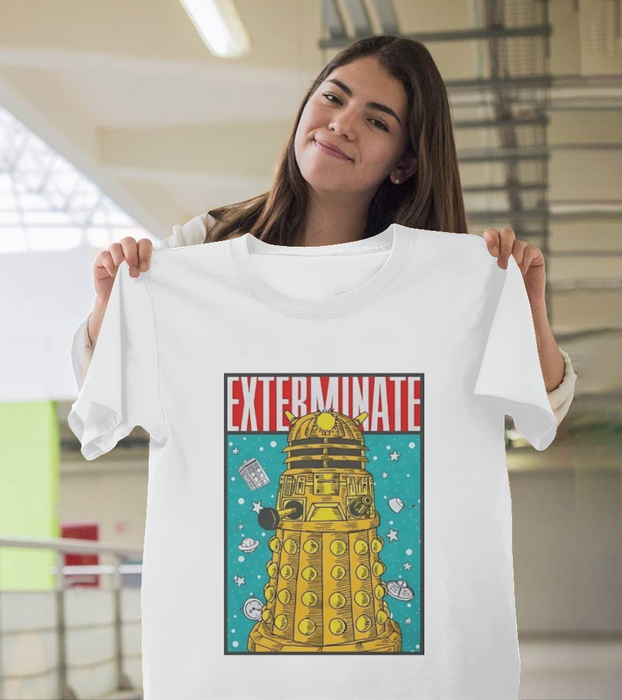 Doctor Who Dalek Exterminate Sci Fi BBC Classic Alien Robot T-Shirt