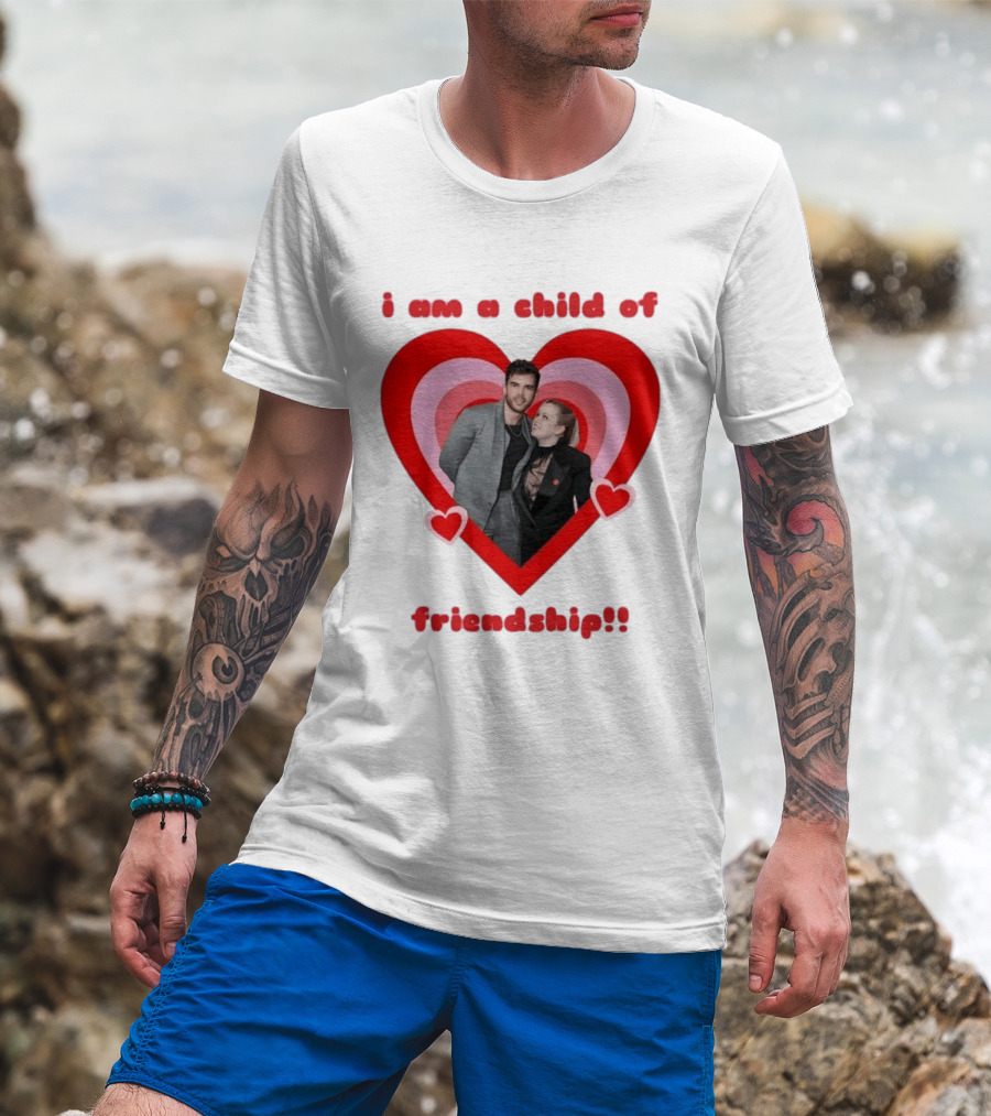 Luke Newton Nicola Coughlan I Am A Child Of Friendship Heart T-Shirt