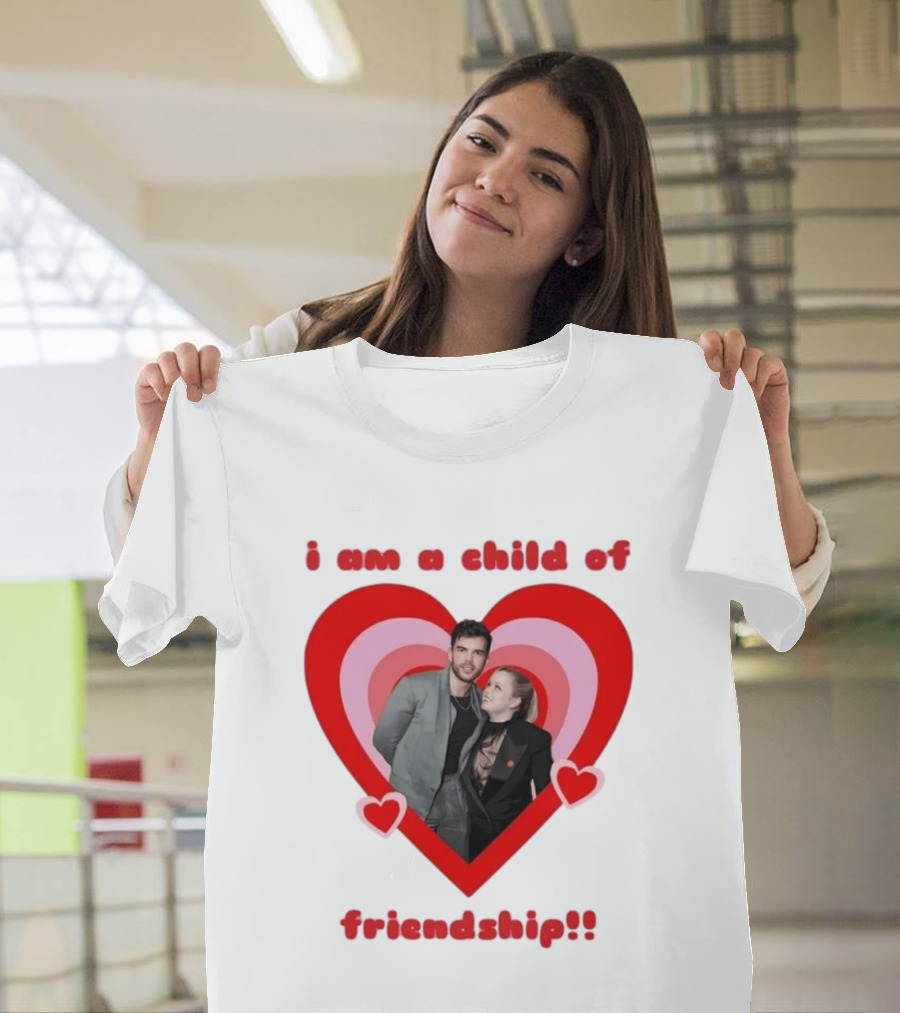 Luke Newton Nicola Coughlan I Am A Child Of Friendship Heart T-Shirt