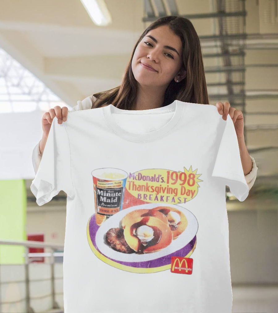 Minute Maid Orange Juice McDonald's 1998 Thanksgiving Day Breakfast Burgers T-Shirt