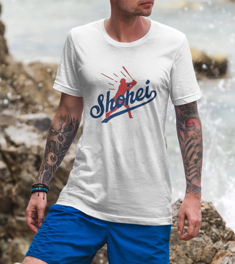 Shohei Ohtani MLB Los Angeles Baseball Player Silhouette Swing T-Shirt