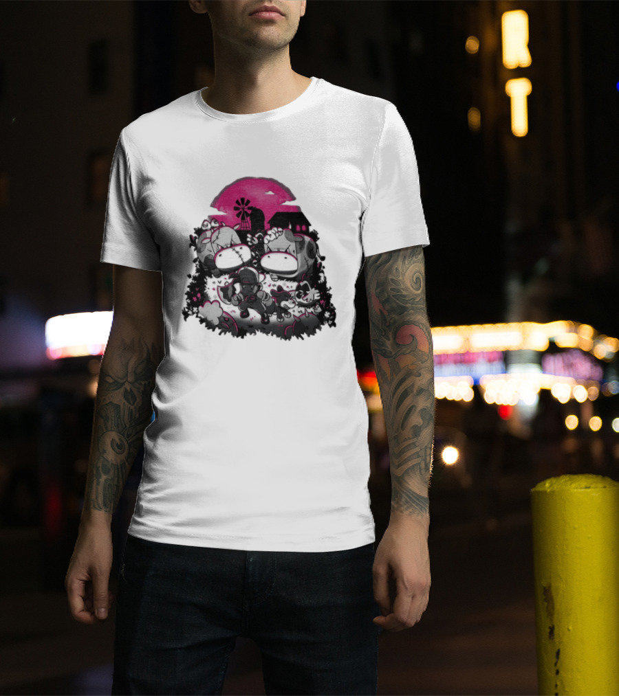 Harvest Moon Pete Zombie Farm Animals Horror Night Of The Living Farm Village T-Shirt