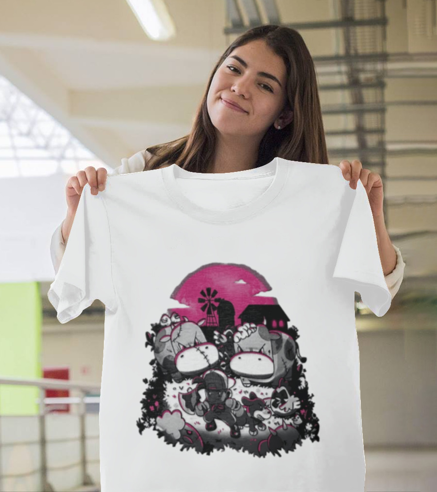 Harvest Moon Pete Zombie Farm Animals Horror Night Of The Living Farm Village T-Shirt