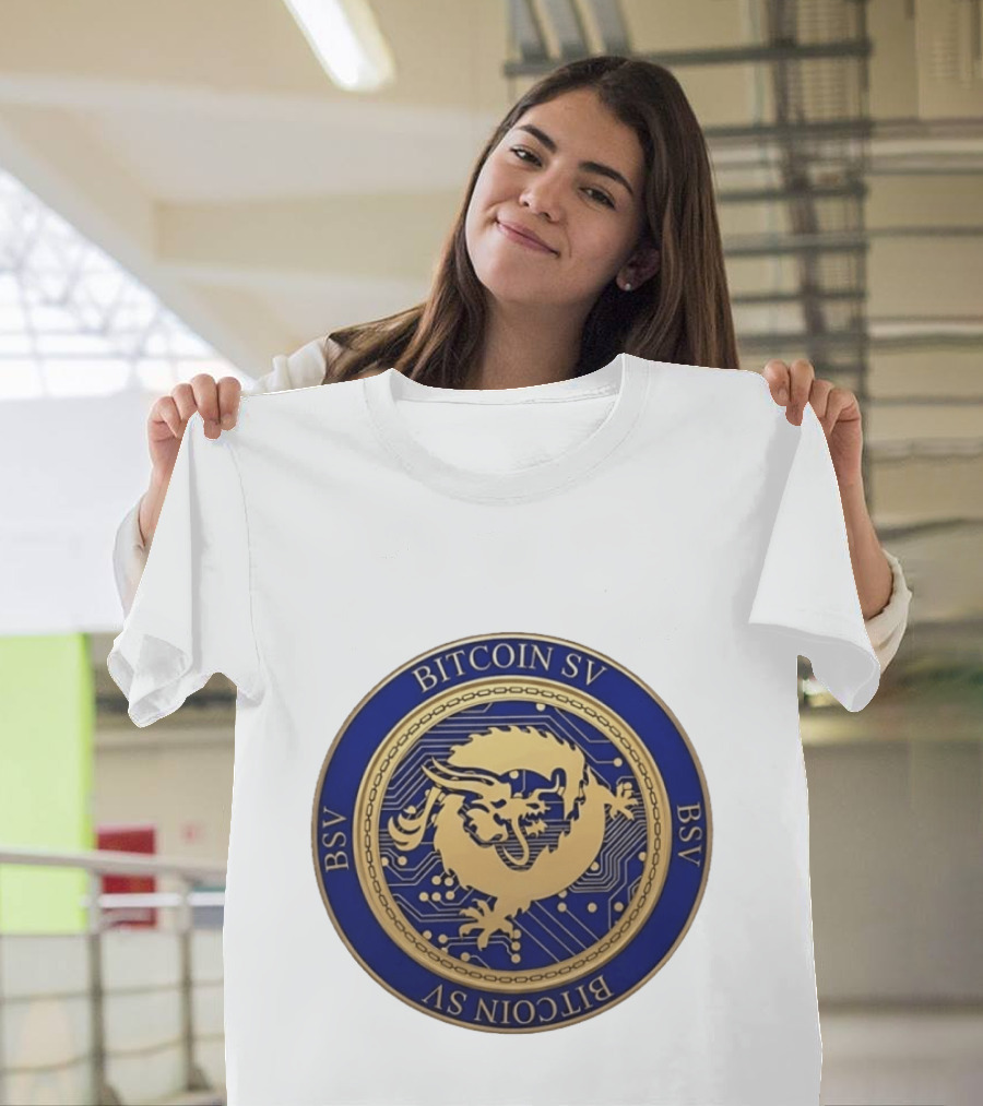 Bitcoin SV BSV Cryptocurrency Dragon Emblem My Pronouns Are All T-Shirt