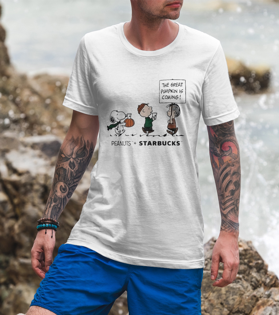 Peanuts Starbucks Collaboration The Great Pumpkin Is Coming T-Shirt