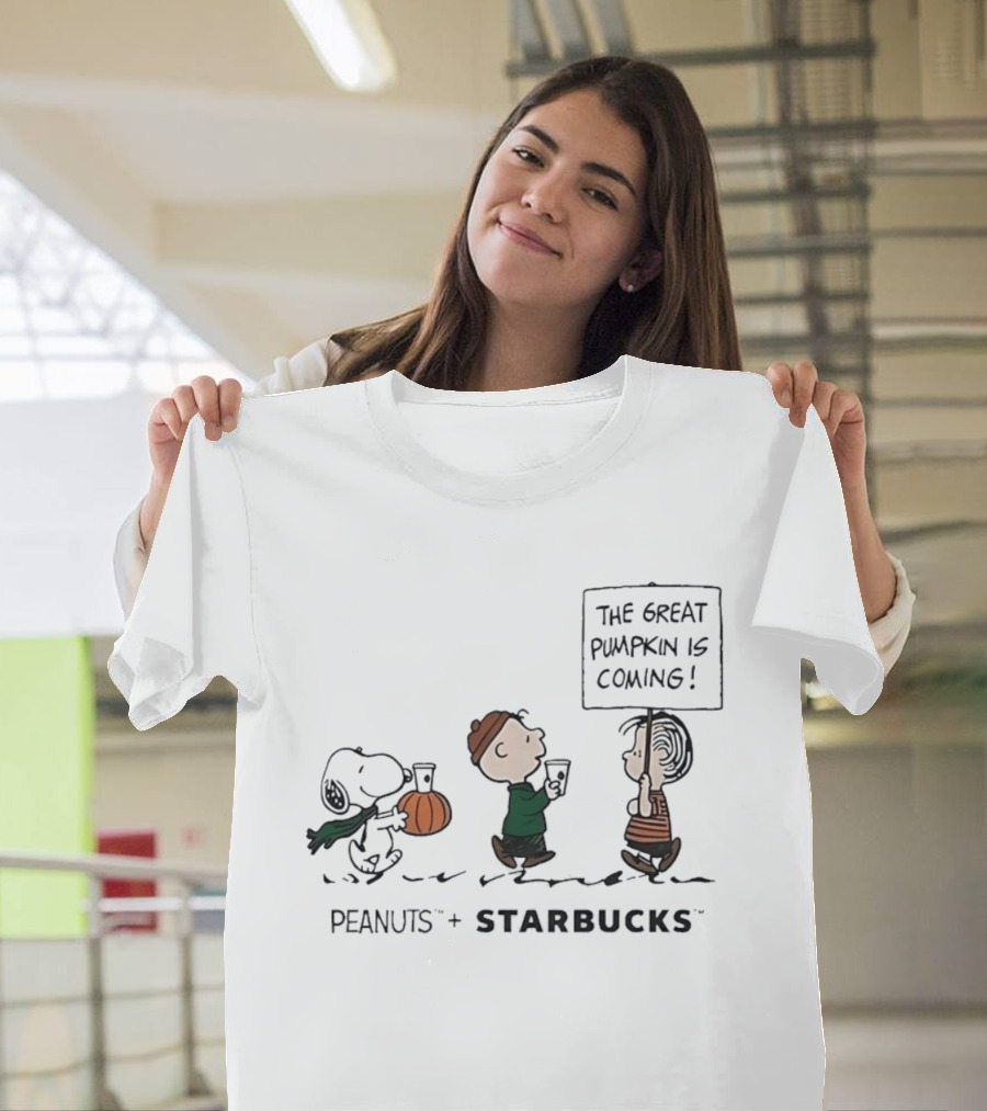 Peanuts Starbucks Collaboration The Great Pumpkin Is Coming T-Shirt