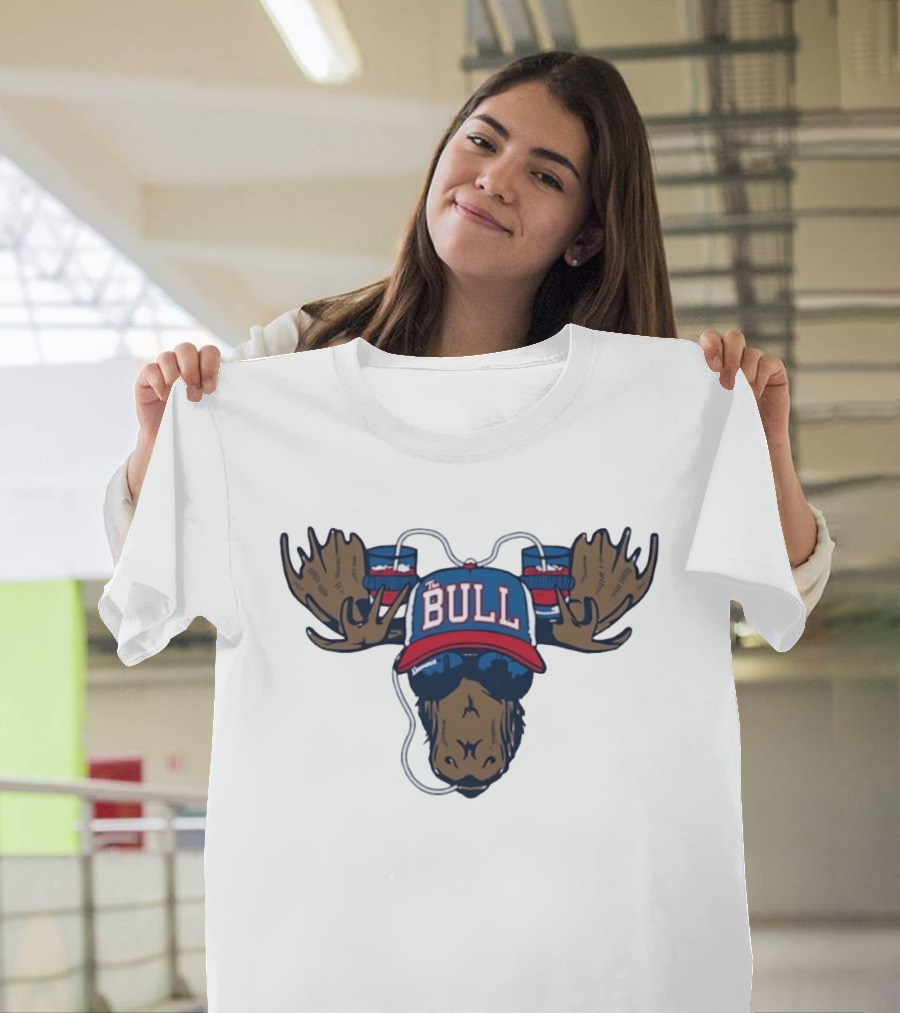 The Bull Moose Hat Beer Drinking Antlers T-Shirt