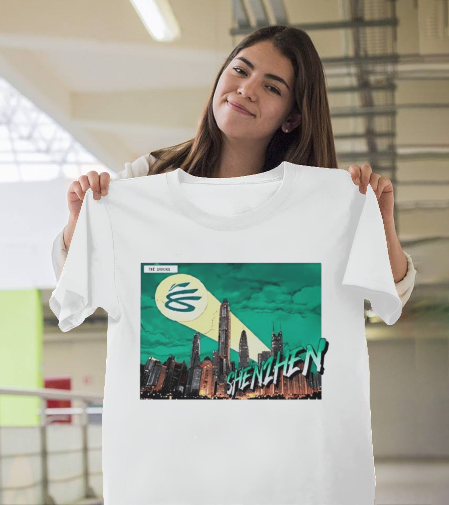 Shenzhen City Skyline With Illuminated Beacon And Clouds T-Shirt