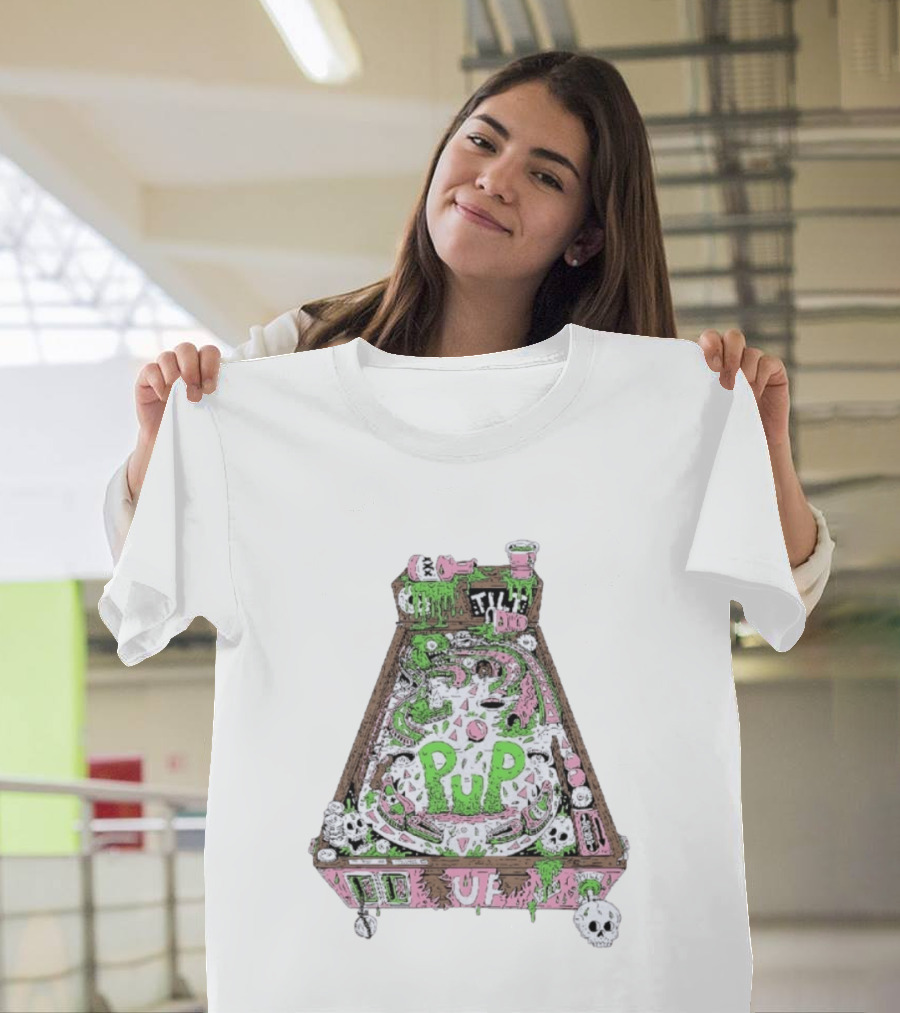 Pup Pinball Machine Slime Tilt Ugh Punk Rock Alternative T-Shirt