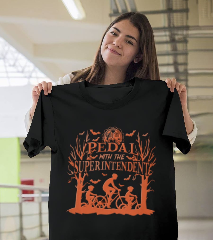 Brownsville Independent School District Pedal With The Superintendent Cycling Event Trees And Bats T-Shirt