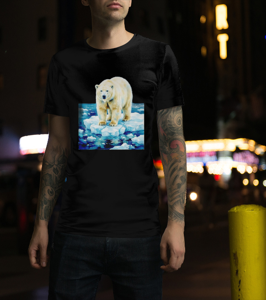 Majestic Polar Bear On Melting Iceberg Arctic Wildlife Scene T-Shirt