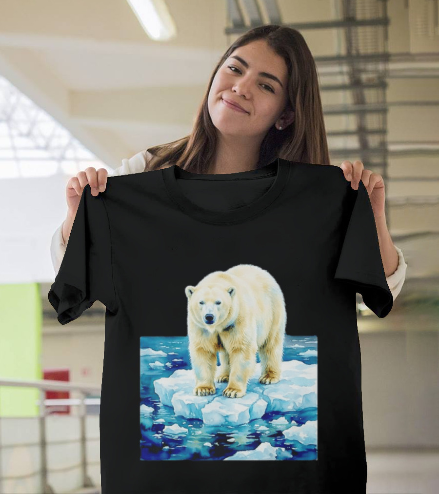 Majestic Polar Bear On Melting Iceberg Arctic Wildlife Scene T-Shirt