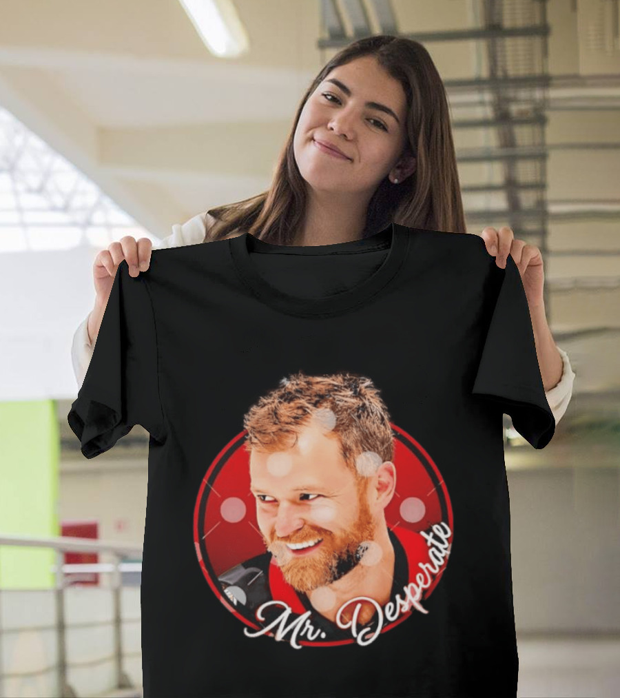Mr Desperate Expression Hockey Player Red Circle T-Shirt