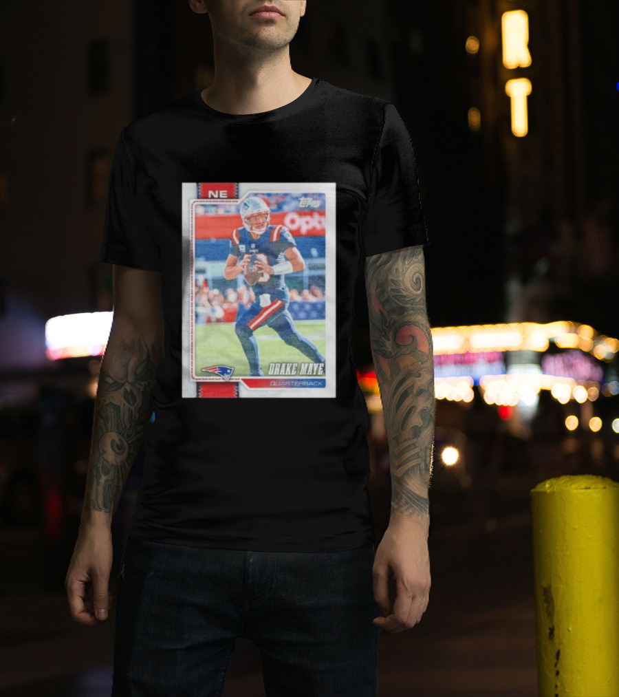 New England Patriots Drake Maye 2026 Topps Quarterback Football Card T-Shirt