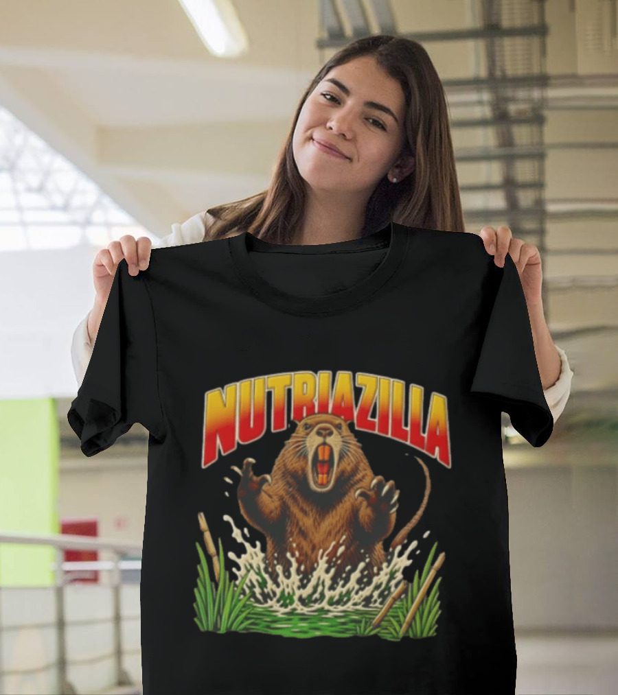 Nutriazilla Giant Nutria Emerging From Water T-Shirt