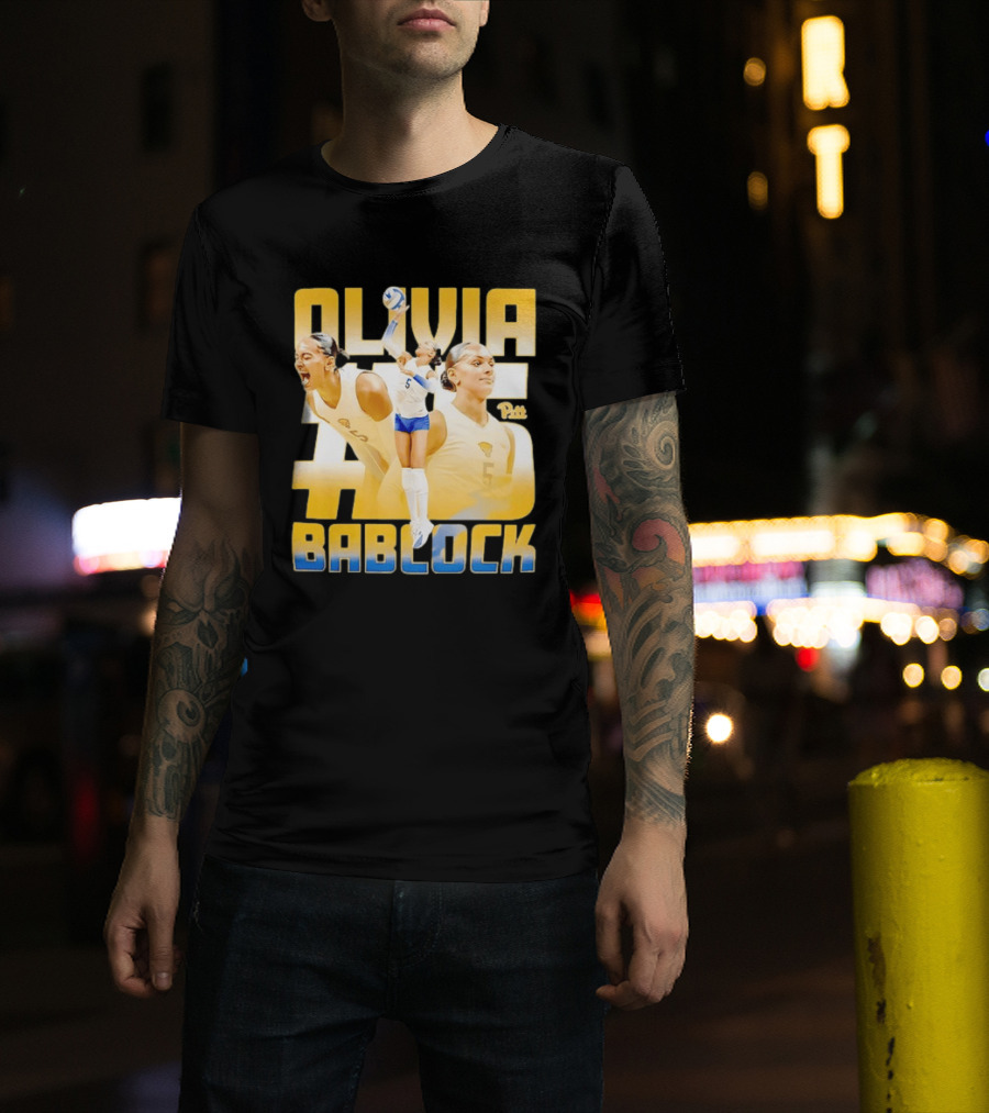 Olivia Bablock Pitt Panthers Volleyball Number 5 T-Shirt