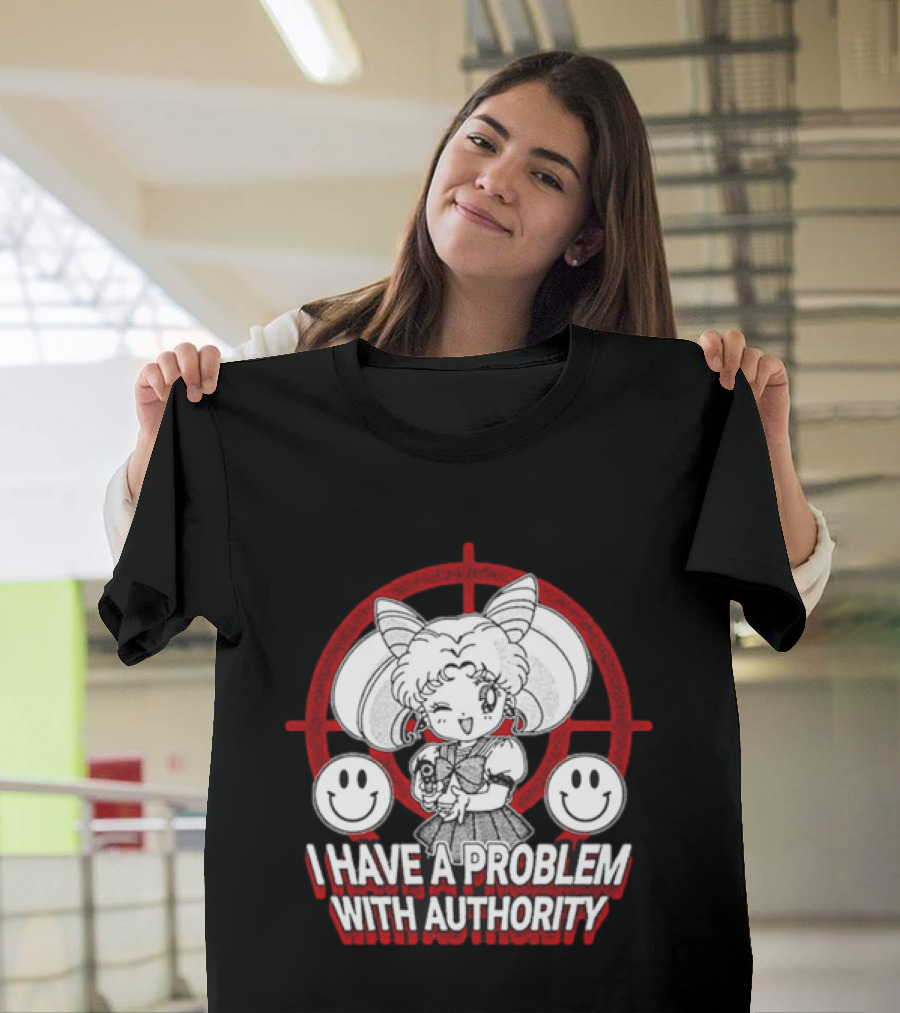 Sailor Moon I Have A Problem With Authority Anime Character Target Smiley Faces T-Shirt