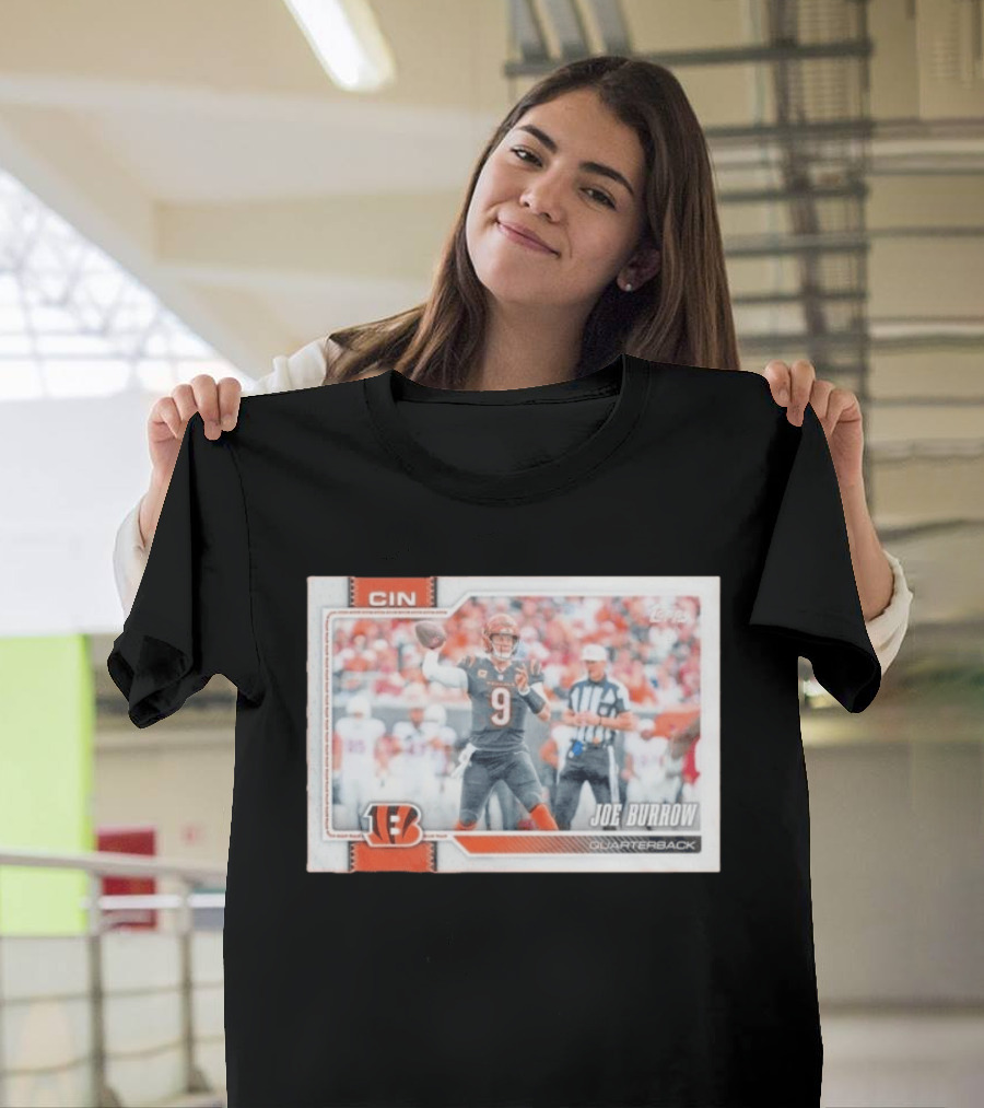 Joe Burrow Cincinnati Bengals Quarterback No 9 Football Card 2026 T-Shirt