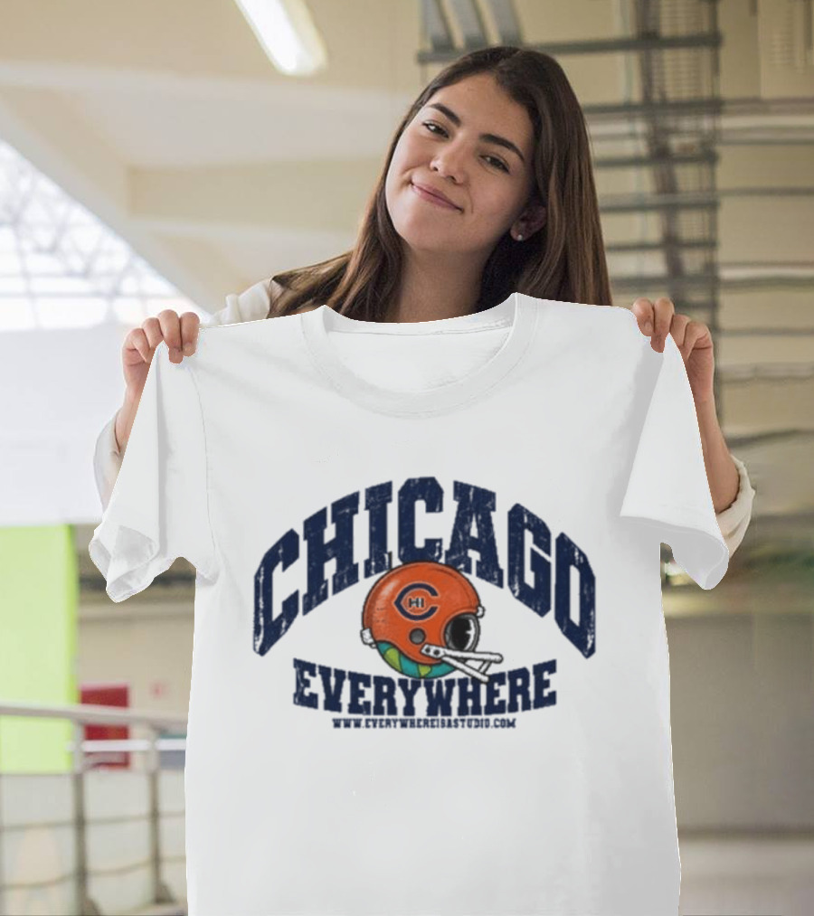 Chicago Everywhere Vintage Football Helmet 2026 T-Shirt