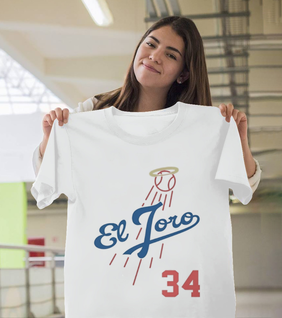 El Toro 34 Baseball Los Angeles Dodgers Fernando Valenzuela Halo T-Shirt