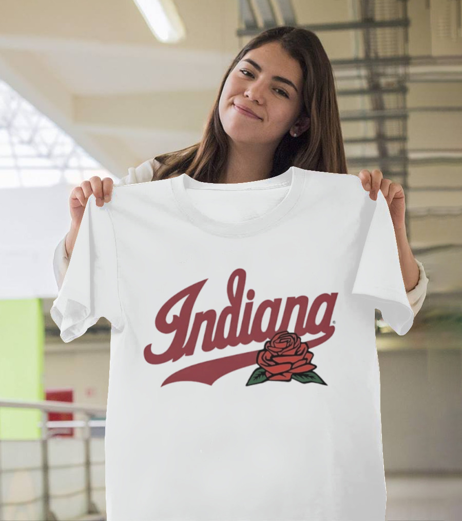 Indiana Rose University College Hoosiers Vintage Floral Script T-Shirt