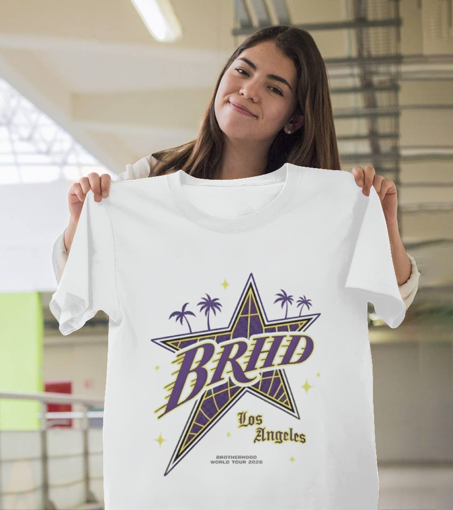Los Angeles Brhd Brotherhood World Tour 2026 Star Palm Trees T-Shirt
