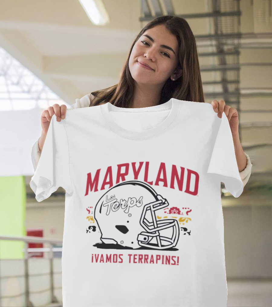 Maryland Terrapins Los Terps Ivamos Terrapins Helmet T-Shirt