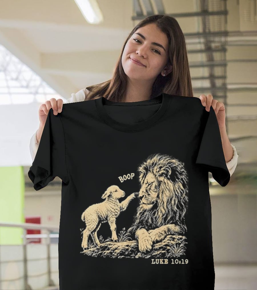 Boop Lion Lamb Luke 10 19 Bible Verse T-Shirt