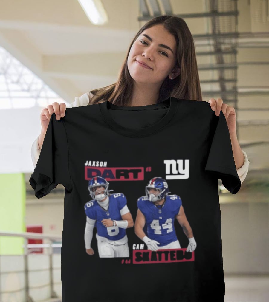 NY Giants Jaxson Dart Cam Skattebo Football Players T-Shirt