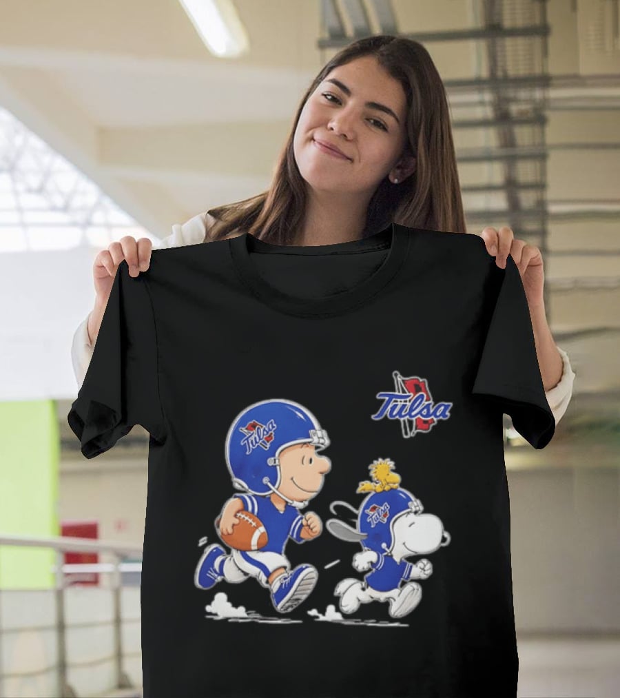 Tulsa Golden Hurricane Football 2026 Charlie Brown Woodstock Snoopy T-Shirt
