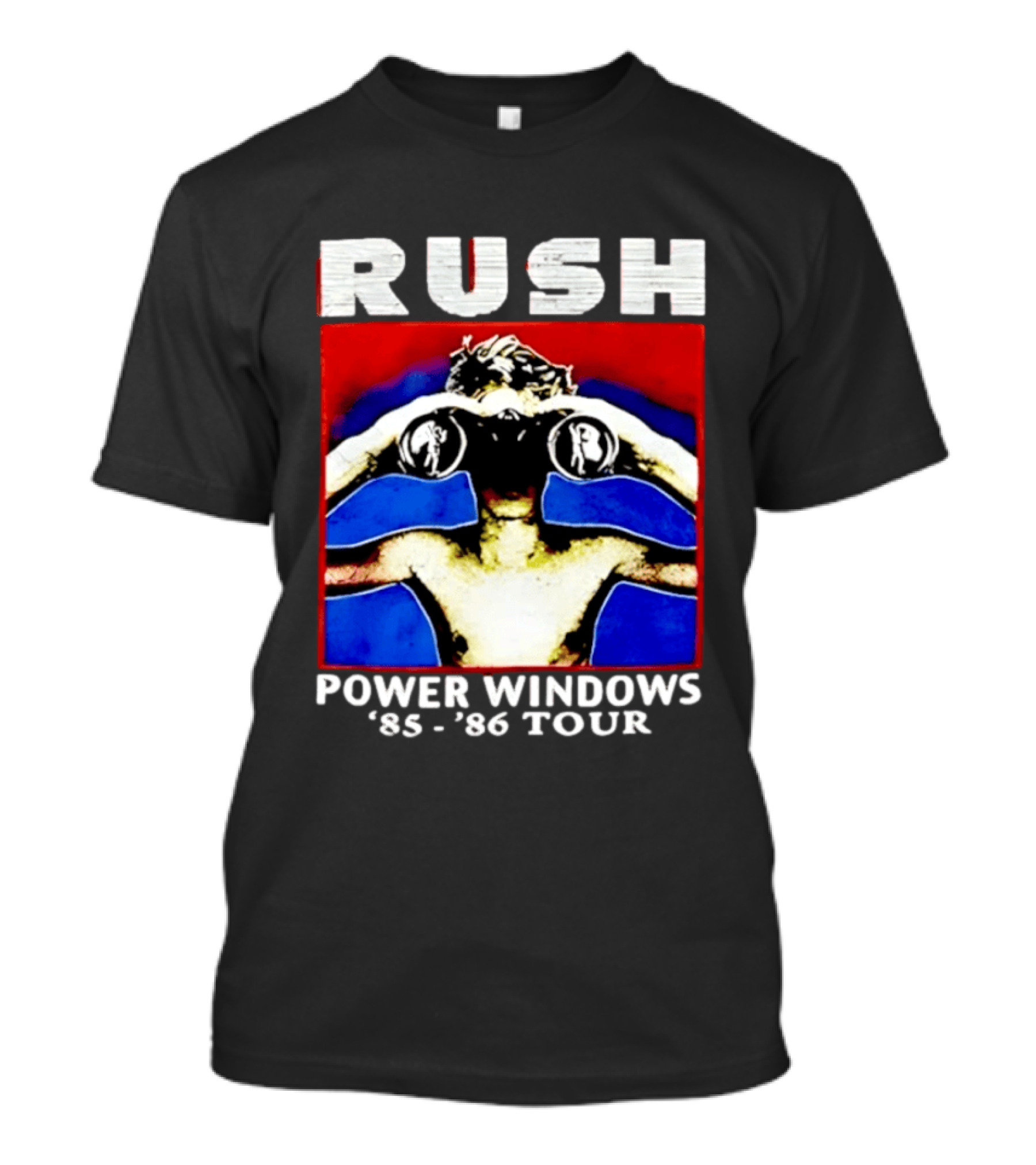 Rush Power Windows 85 86 Tour Rock Music Iconic Binoculars T-Shirt