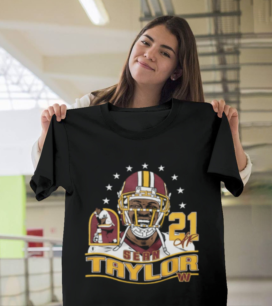 Sean Taylor Washington Commanders Player Helmet Stars 21 Signature T-Shirt