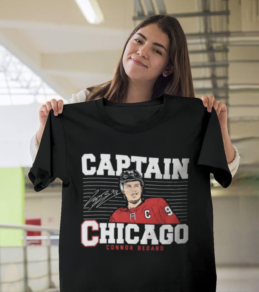Captain Connor Bedard Chicago Blackhawks NHL 98 T-Shirt