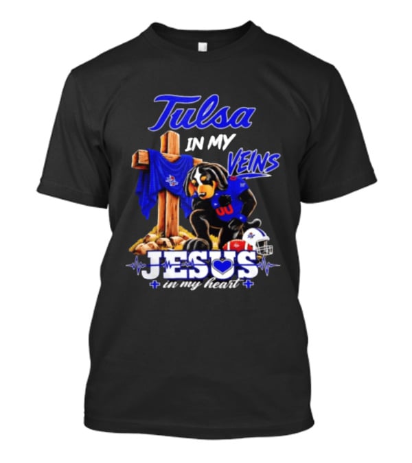 Tulsa Golden Hurricane Dog Faith Football Jesus In My Heart T-Shirt