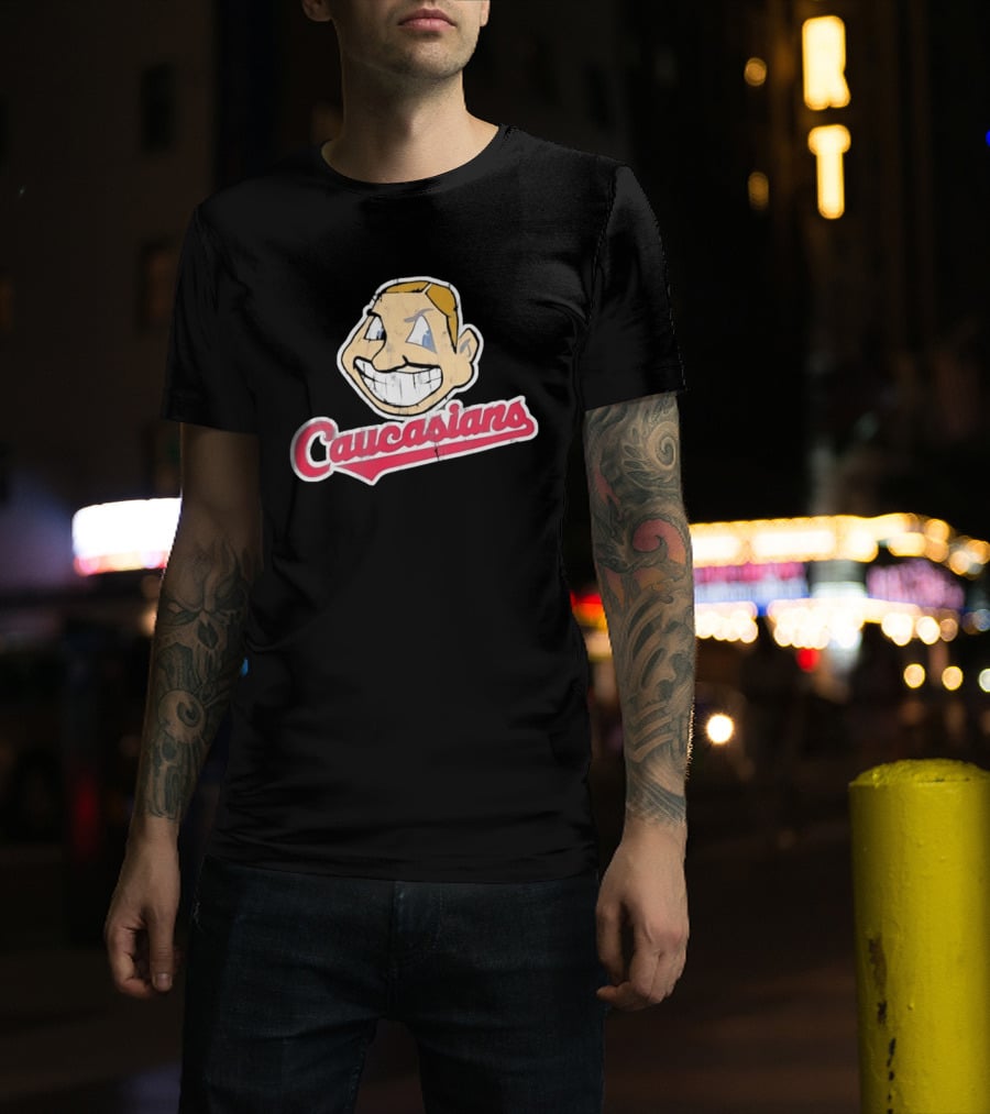 Caucasians Distressed Satire Grinning T-Shirt