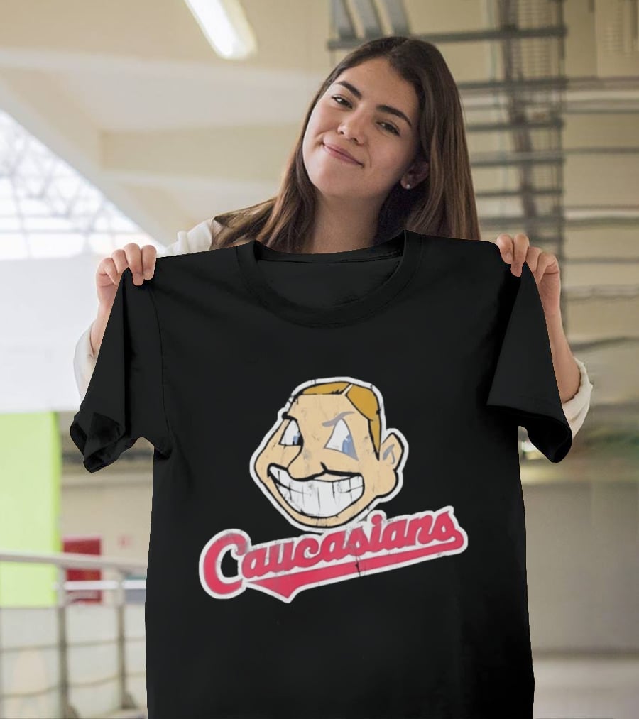 Caucasians Distressed Satire Grinning T-Shirt