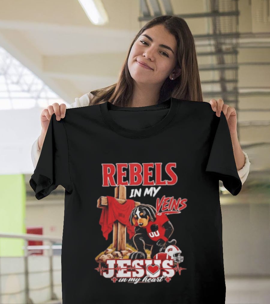 UNLV Rebels Dog In My Veins Jesus In My Heart Football Faith T-Shirt