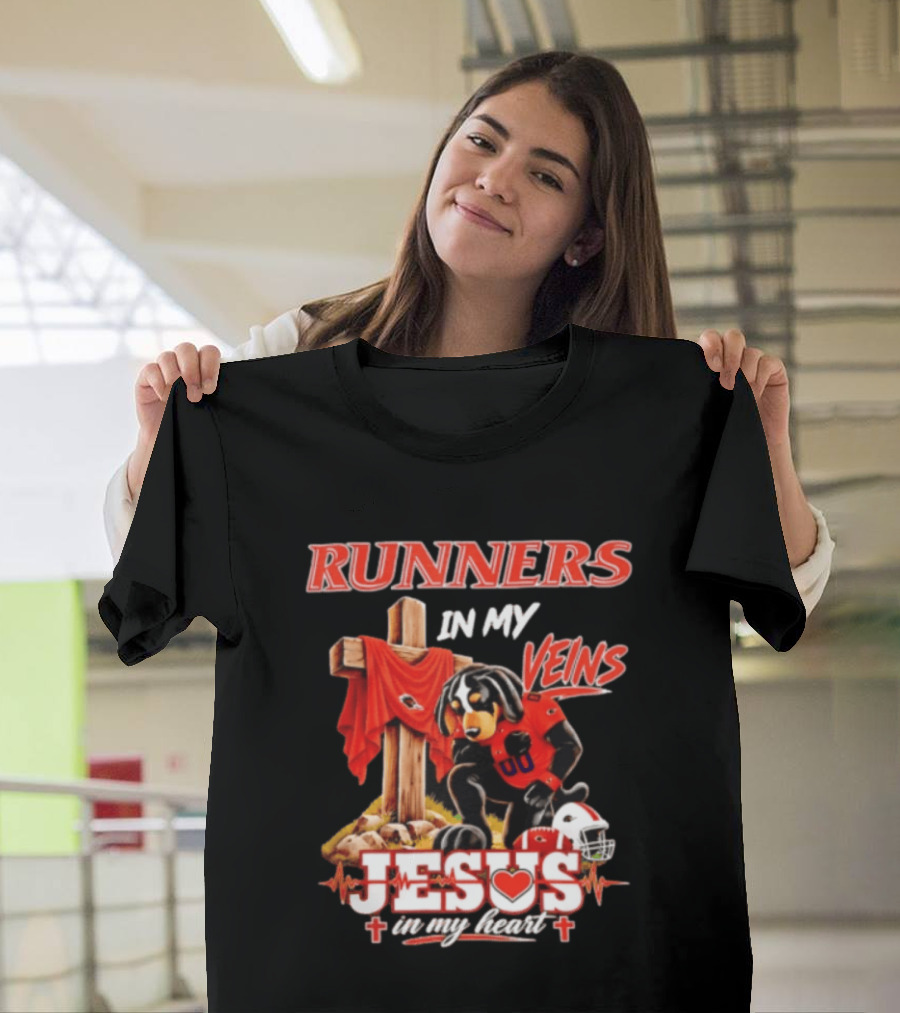 UTSA Roadrunners Runners In My Veins Jesus In My Heart Football Faith T-Shirt