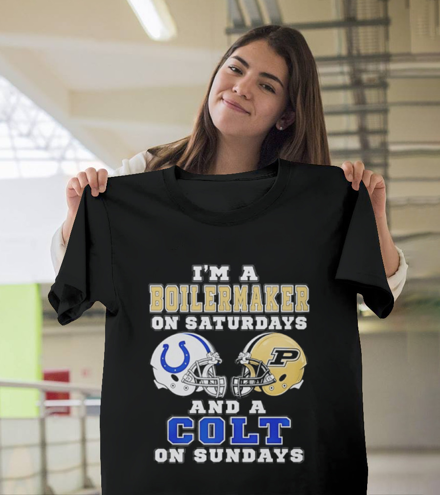 Purdue Boilermaker Football Saturdays Indianapolis Colt Sundays Fan Gear T-Shirt