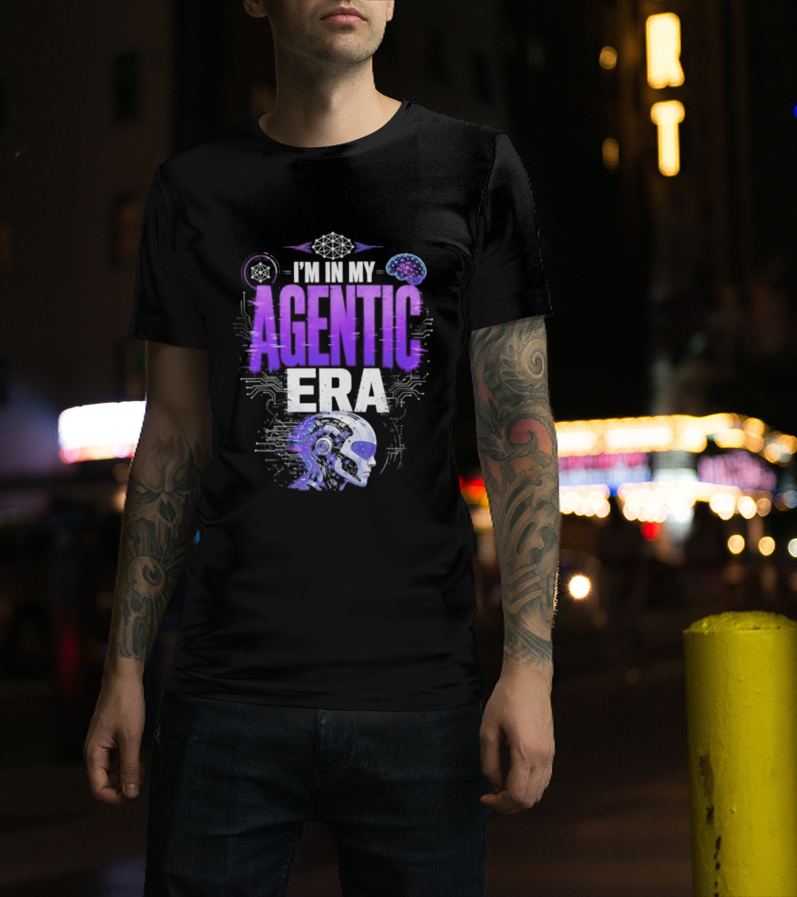 I'm In My Agentic Era Artificial Intelligence Circuit Brain Skull T-Shirt