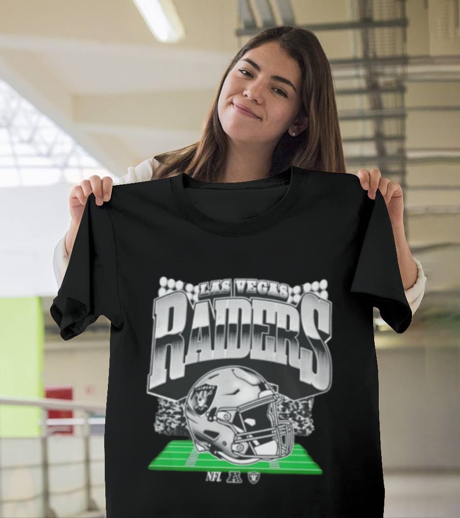 Las Vegas Raiders Football Helmet Stadium Field Lights NFL AFC T-Shirt
