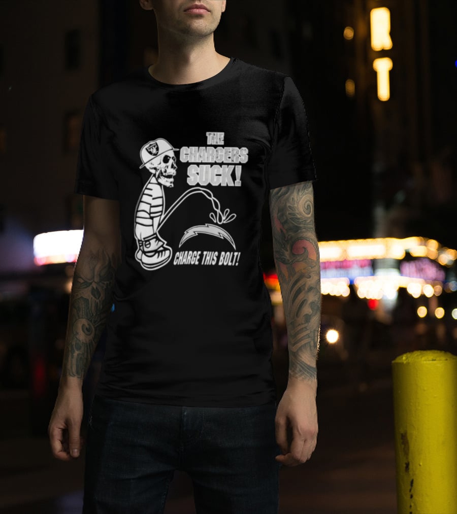 Las Vegas Raiders Versus Los Angeles Chargers Rivalry The Chargers Suck Charge This Bolt T-Shirt