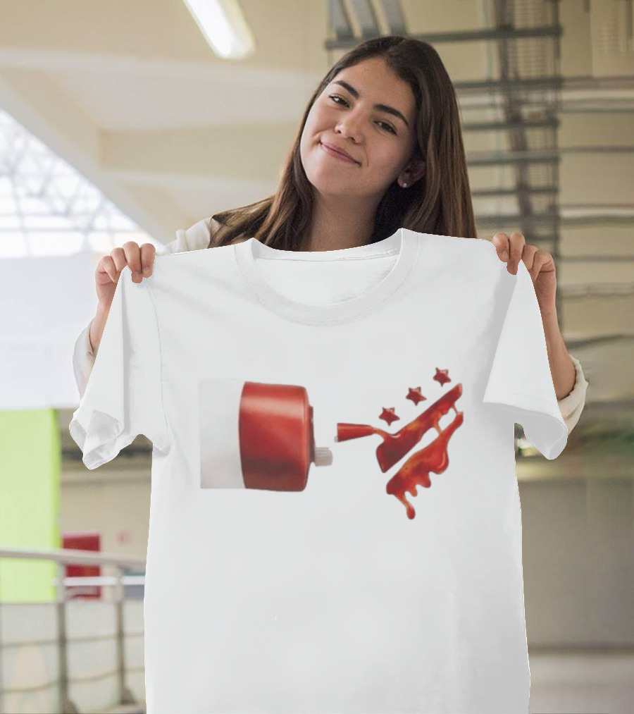 Ketchup Bottle With Three Star Splat Rating T-Shirt