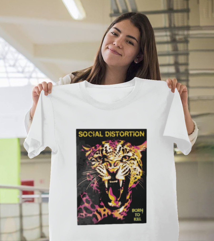 Social Distortion Snarling Leopard Born To Kill T-Shirt